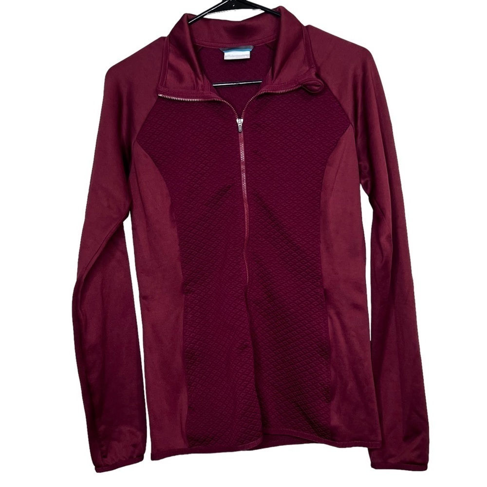 Columbia Women S Full Zip Jacket Maroon Fleece Lined